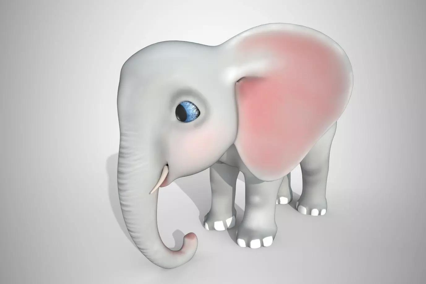 Elephant 3d model with big ears 3D model_0