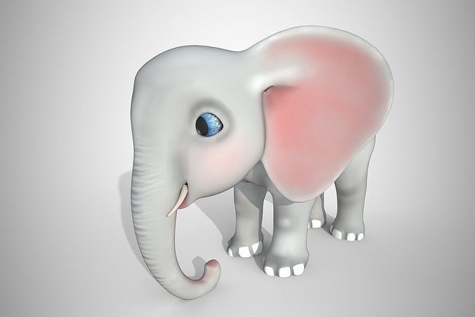 Elephant 3d model with big ears 3D model