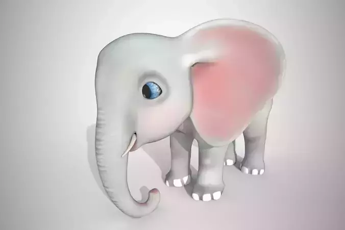 Elephant 3d model with big ears