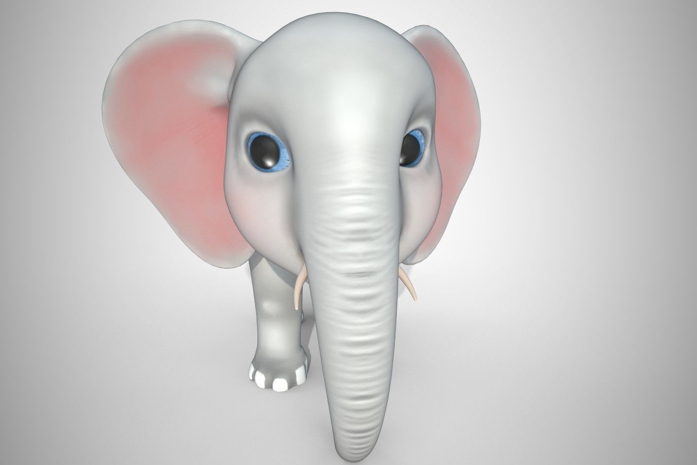 Elephant 3d model with big ears 3D model_2