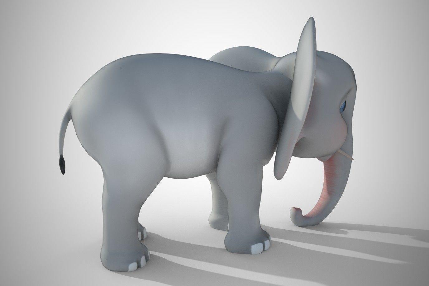 Elephant 3d model with big ears 3D model_1