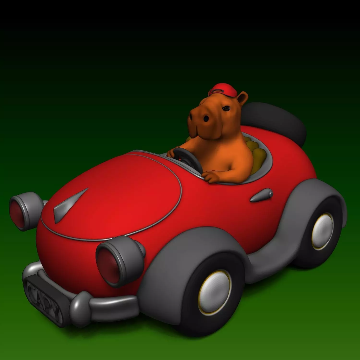 Capybara pulling up 3D print model