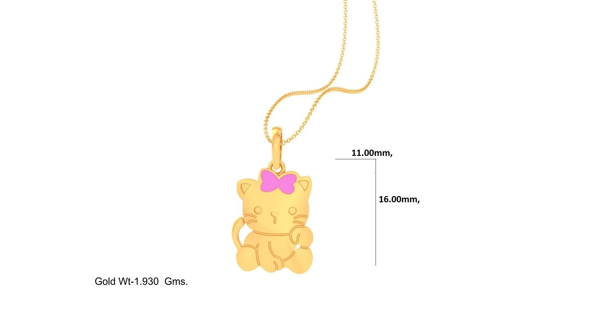Cat With Bow Kids Pendants 3dm STL OBJ FBX Renders Details 3D print model_1