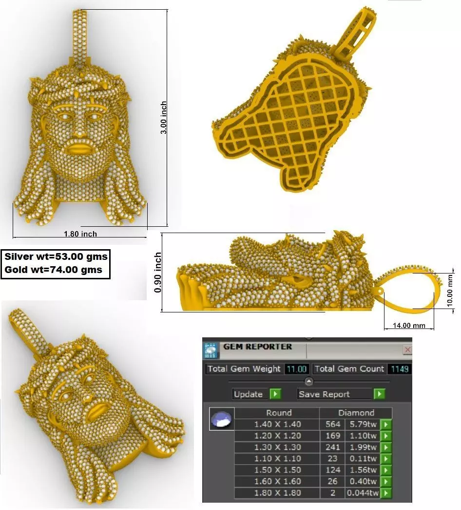 Jesus Pendent 3D print model_0