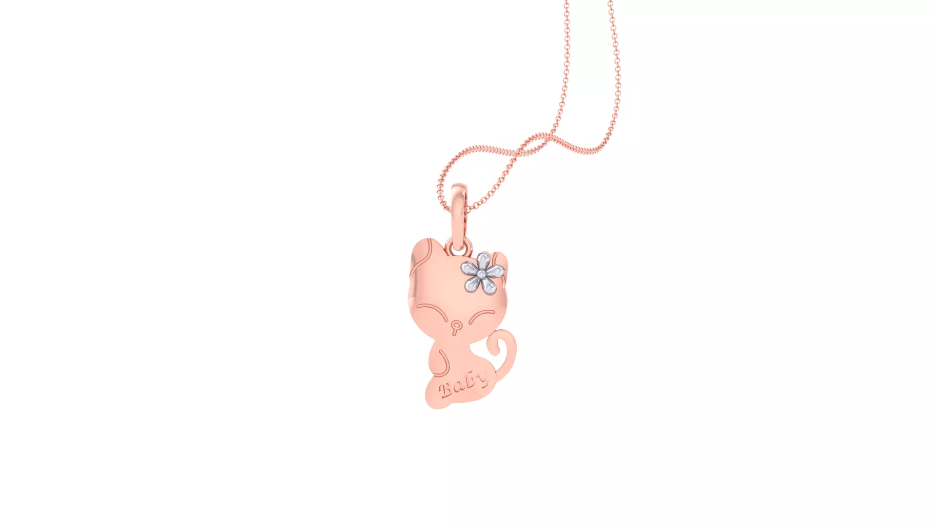 Baby Word With Flower Kids Pendants 3dm STL OBJ FBX Renders 3D print model_0