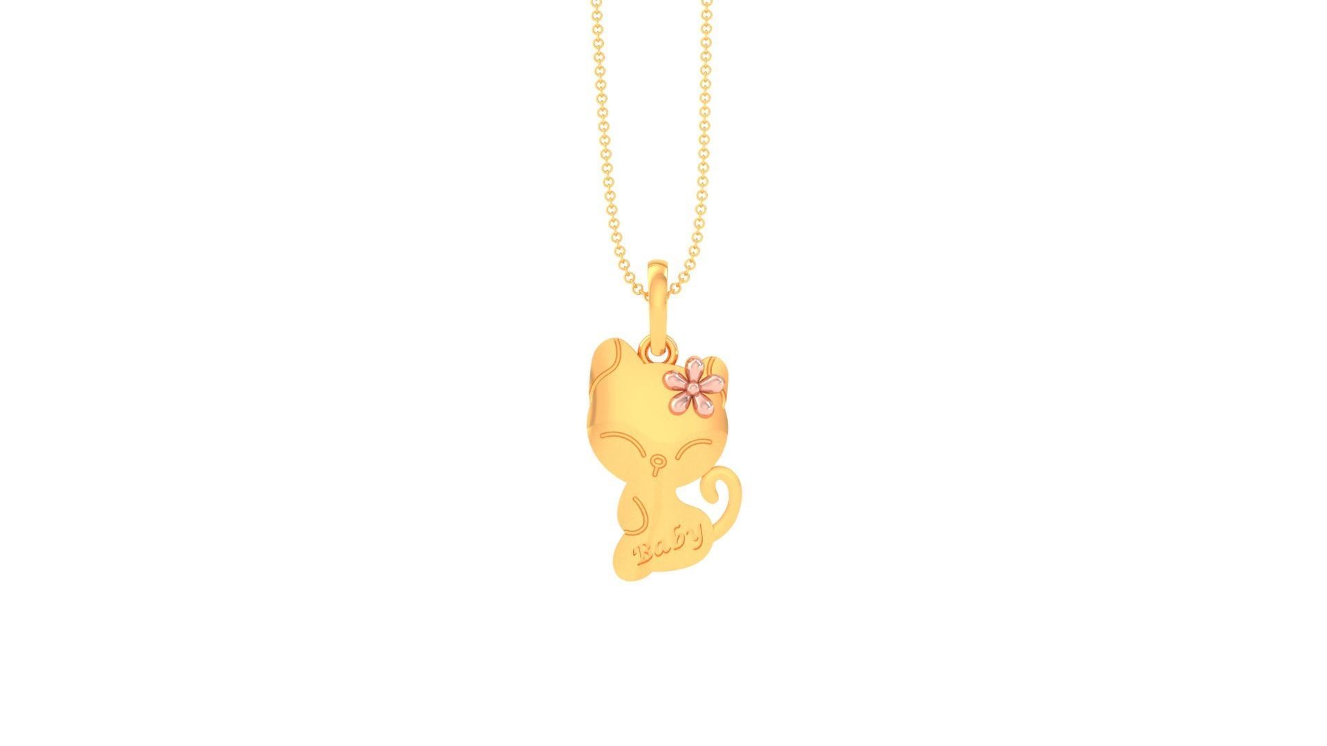 Baby Word With Flower Kids Pendants 3dm STL OBJ FBX Renders 3D print model_3