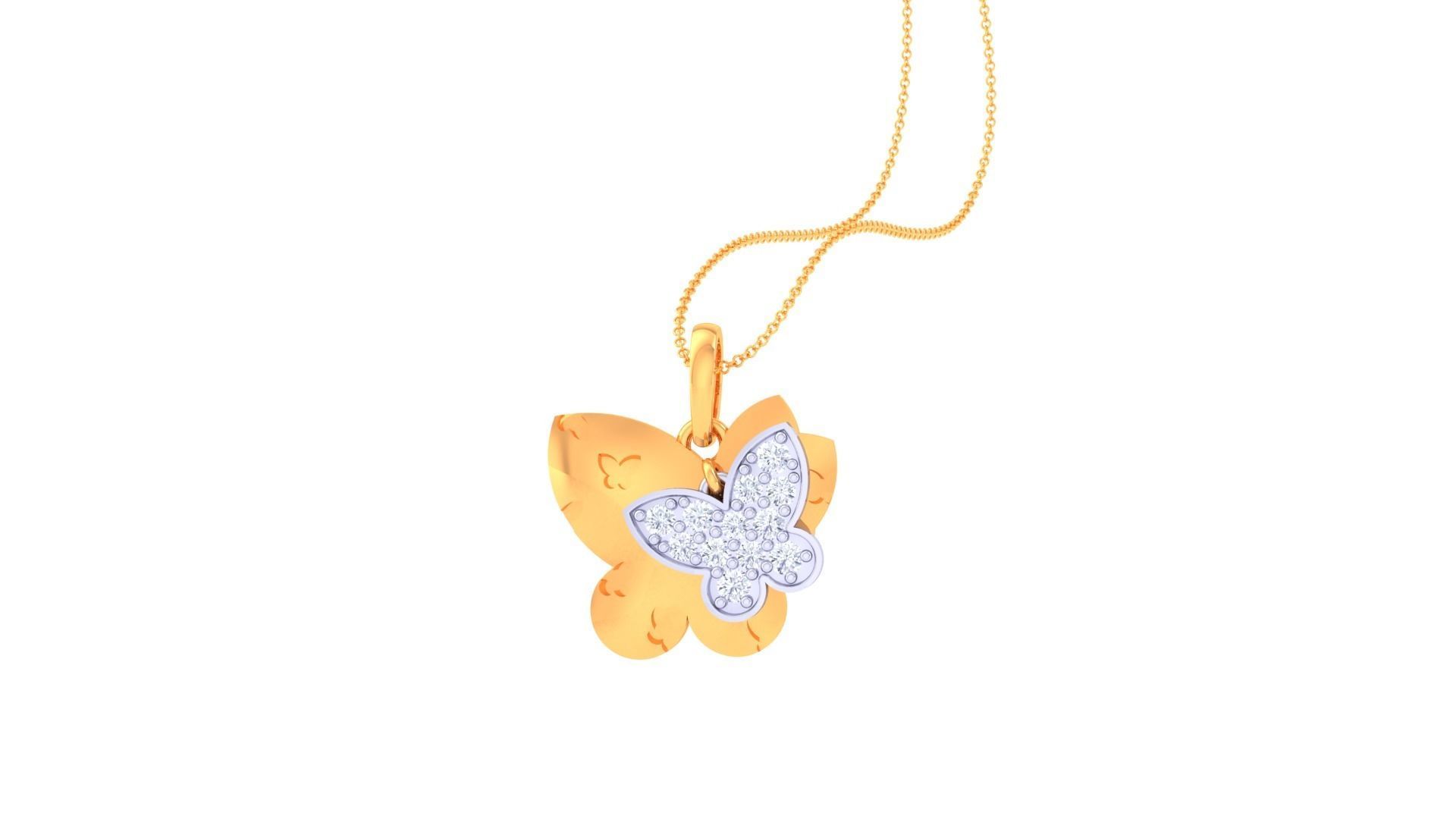 Kids Butterfly Pendants 3dm STL OBJ FBX Renders Details 3D print model_2
