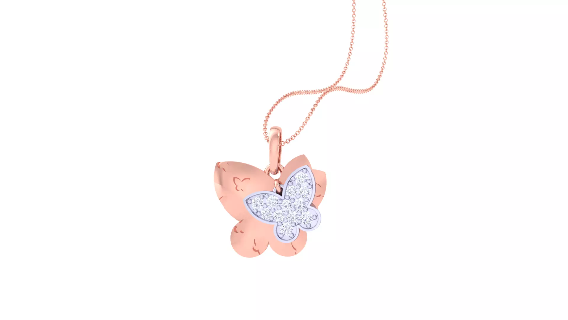 Kids Butterfly Pendants 3dm STL OBJ FBX Renders Details 3D print model_0