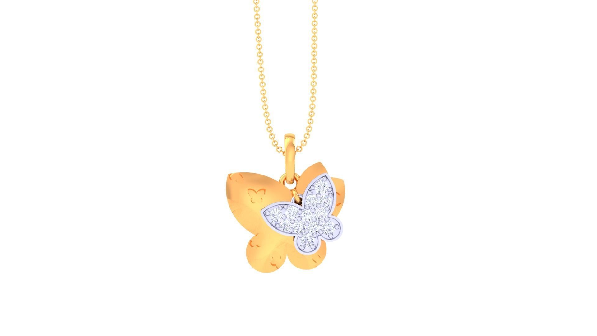 Kids Butterfly Pendants 3dm STL OBJ FBX Renders Details 3D print model_3
