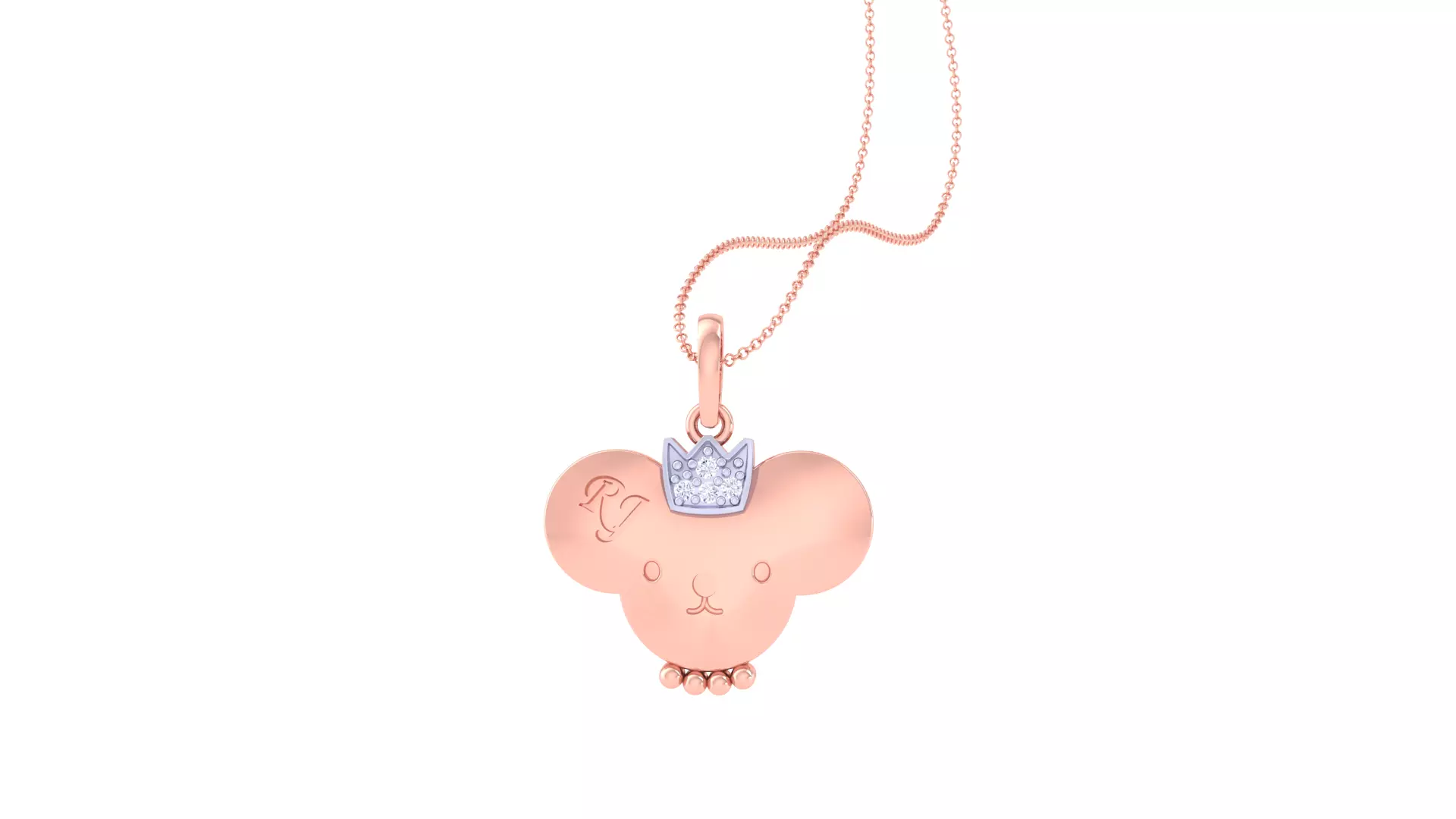 Kids Cartoon with Crown Pendants 3dm STL OBJ FBX Renders Details 3D print model_0