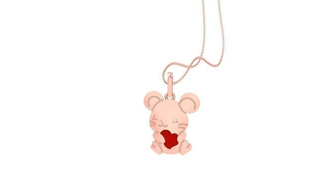 Kids Micky Mouse Heart Pendants 3dm STL OBJ FBX Renders 3D print model