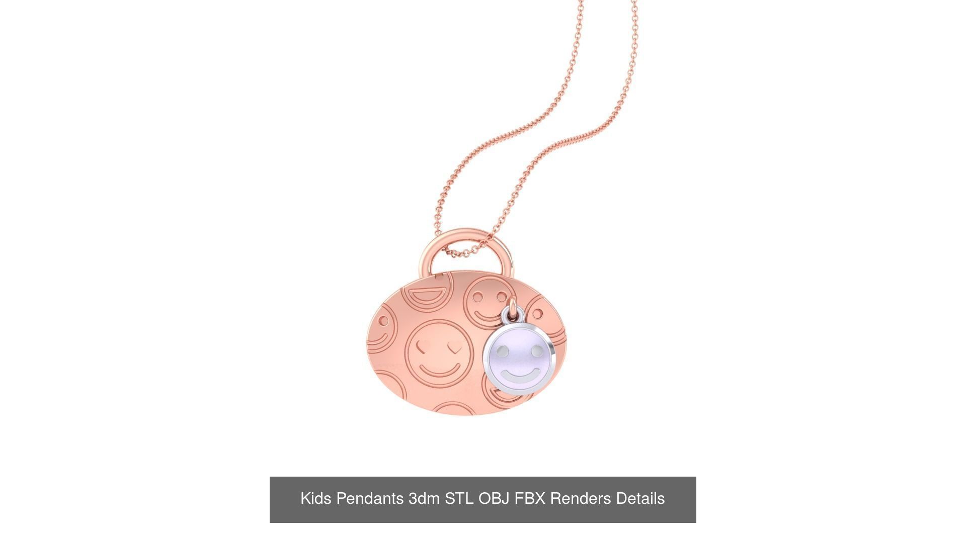 100 Kids Pendants 3dm STL OBJ FBX Renders Details Collection _34