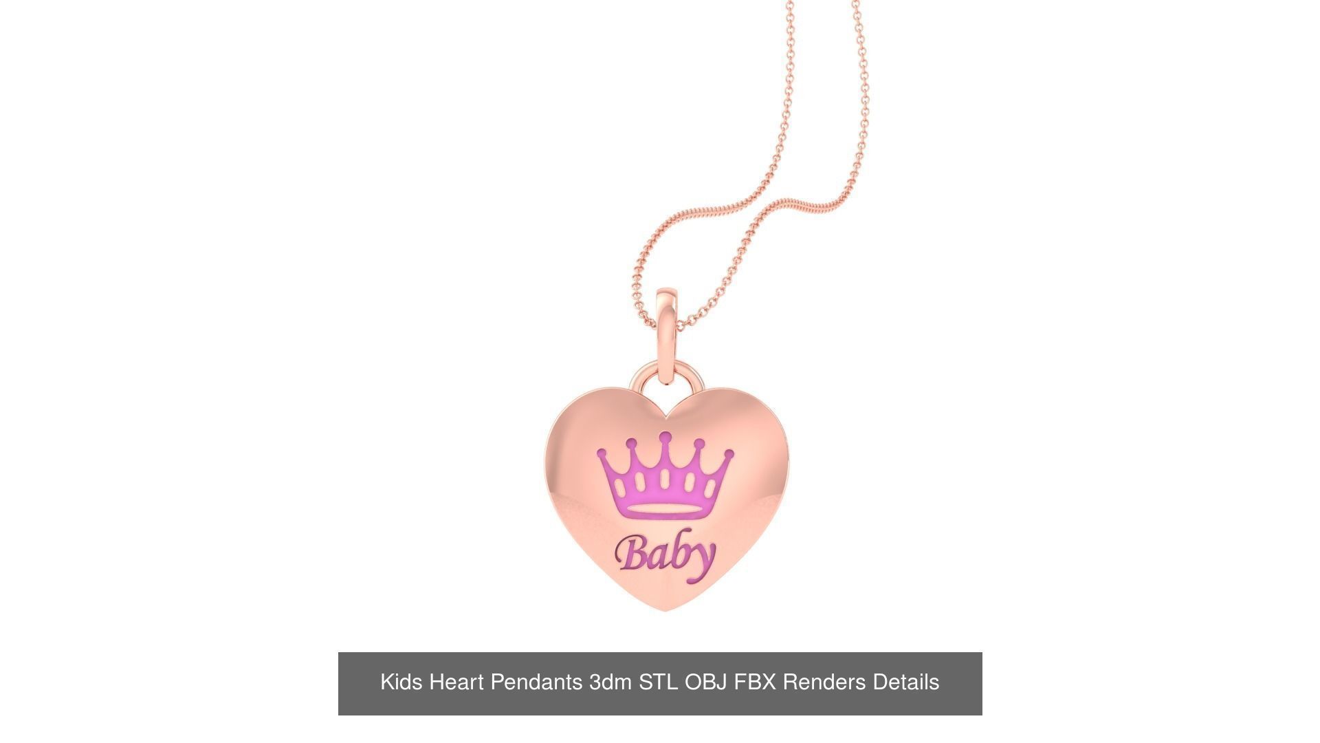 100 Kids Pendants 3dm STL OBJ FBX Renders Details Collection _63