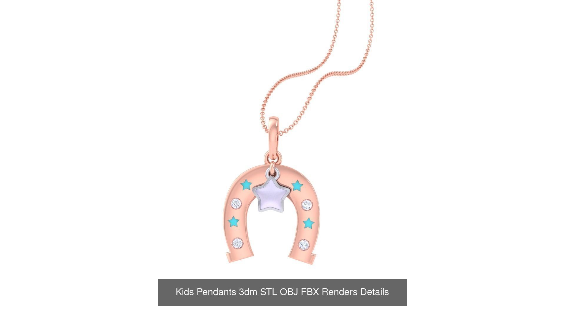 100 Kids Pendants 3dm STL OBJ FBX Renders Details Collection _66
