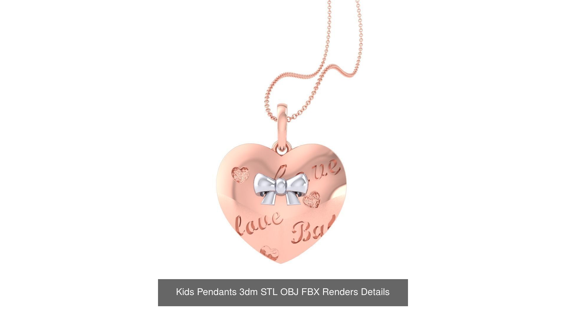 100 Kids Pendants 3dm STL OBJ FBX Renders Details Collection _32