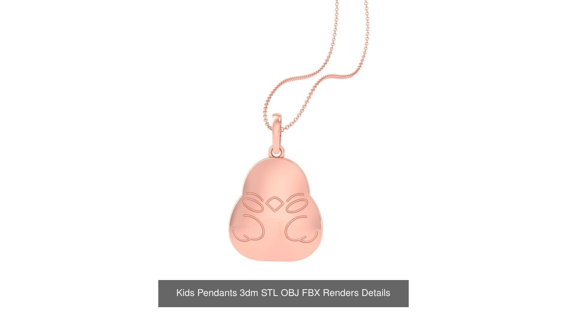 100 Kids Pendants 3dm STL OBJ FBX Renders Details Collection _59