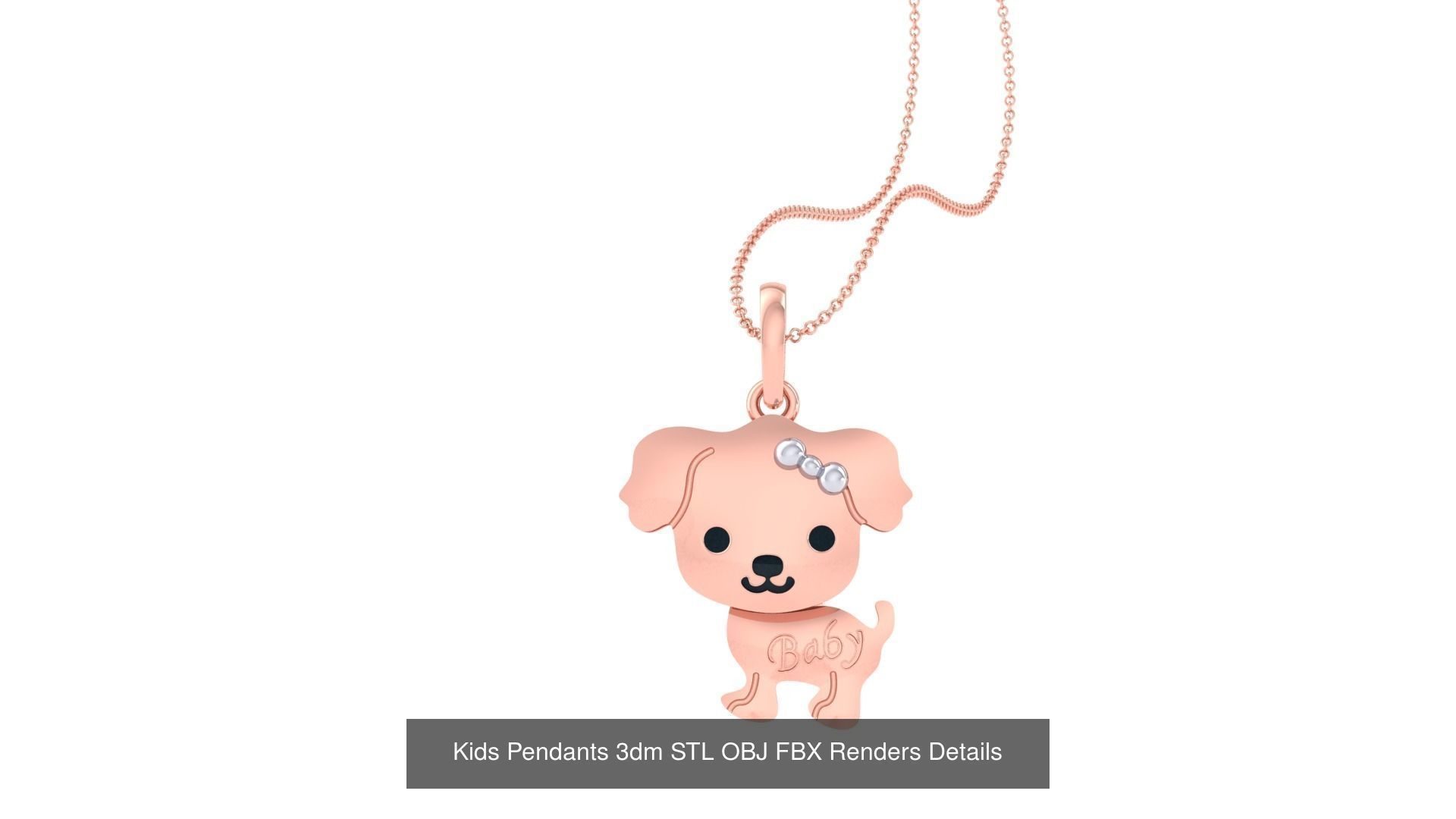 100 Kids Pendants 3dm STL OBJ FBX Renders Details Collection _15