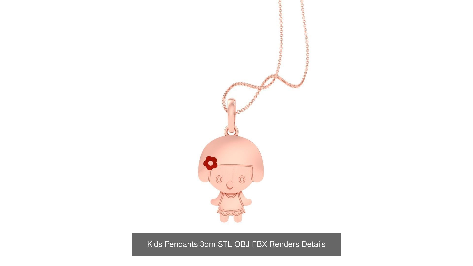 100 Kids Pendants 3dm STL OBJ FBX Renders Details Collection _80