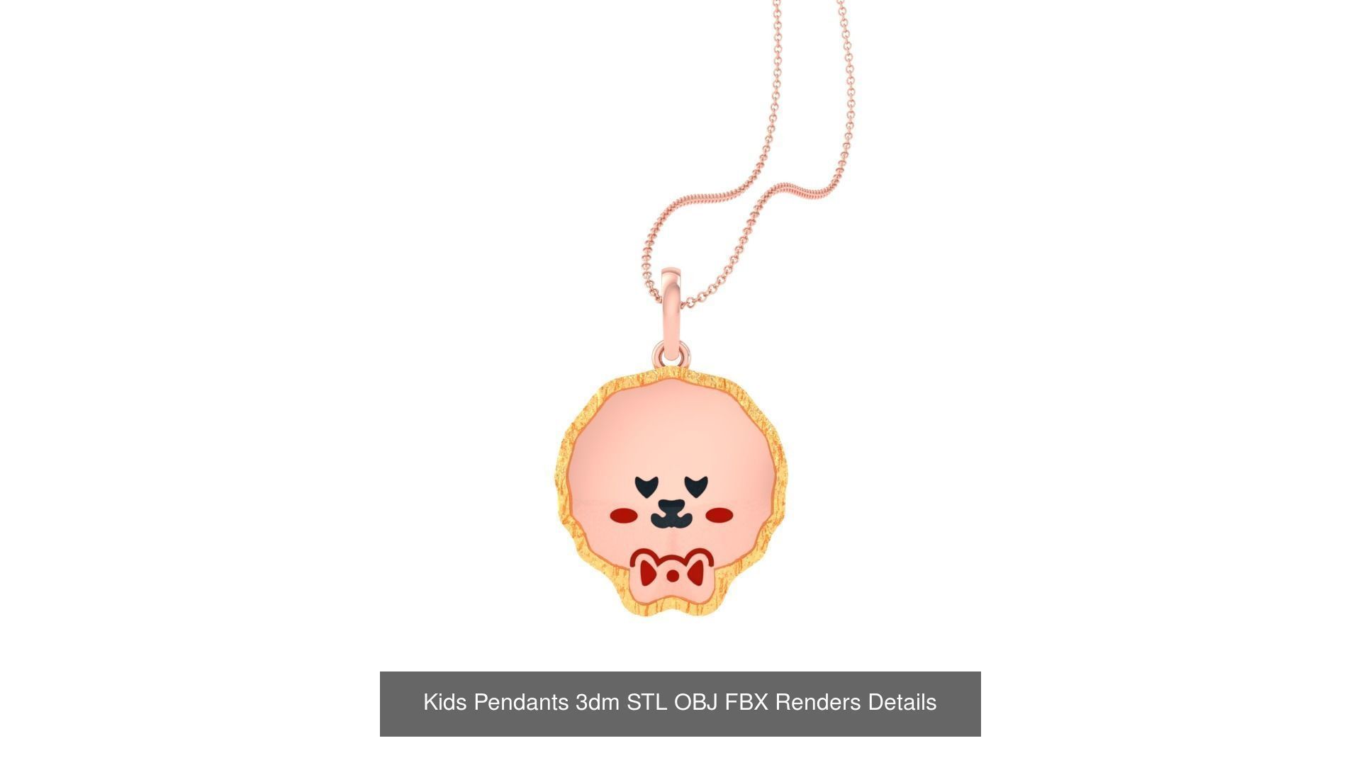 100 Kids Pendants 3dm STL OBJ FBX Renders Details Collection _18