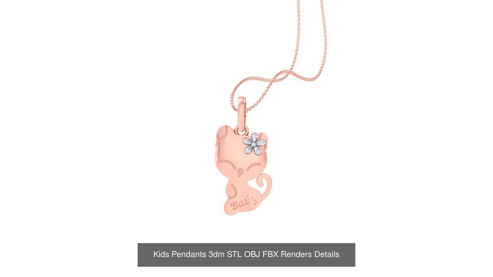 100 Kids Pendants 3dm STL OBJ FBX Renders Details Collection _94