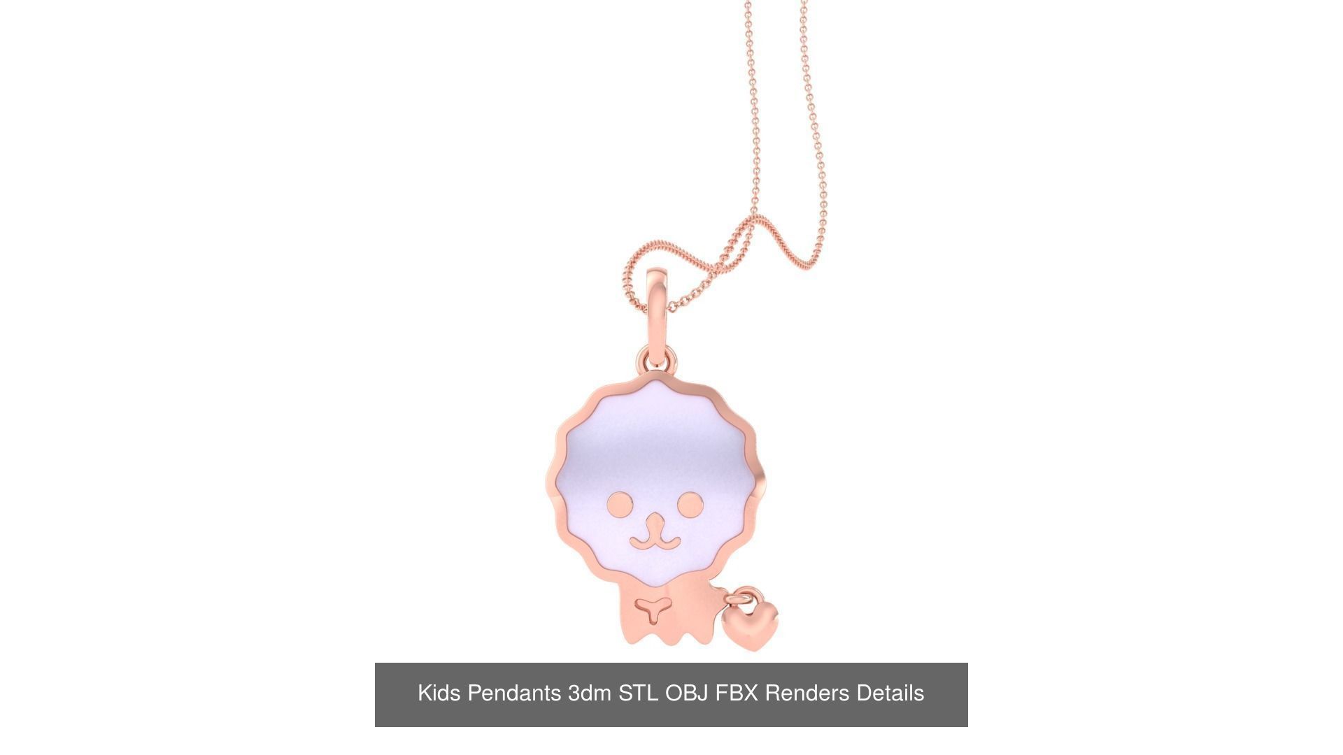 100 Kids Pendants 3dm STL OBJ FBX Renders Details Collection _14