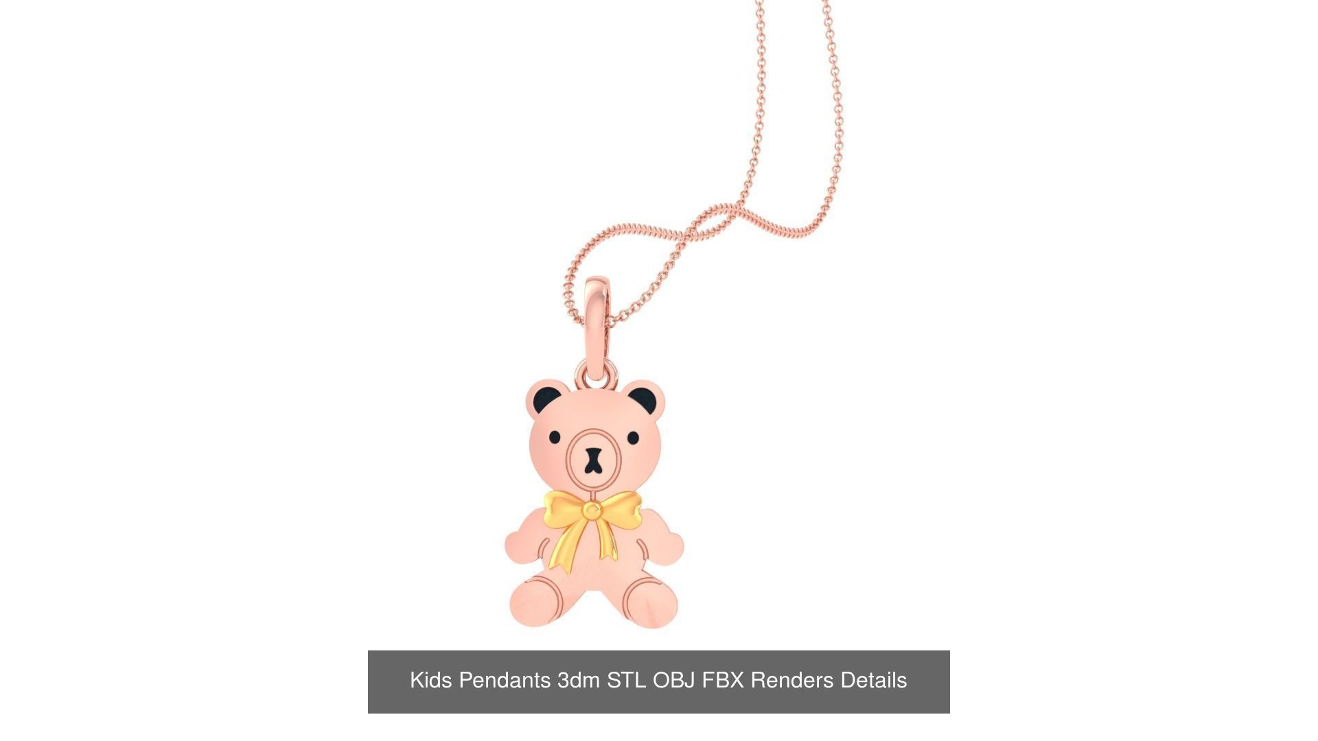 100 Kids Pendants 3dm STL OBJ FBX Renders Details Collection _85