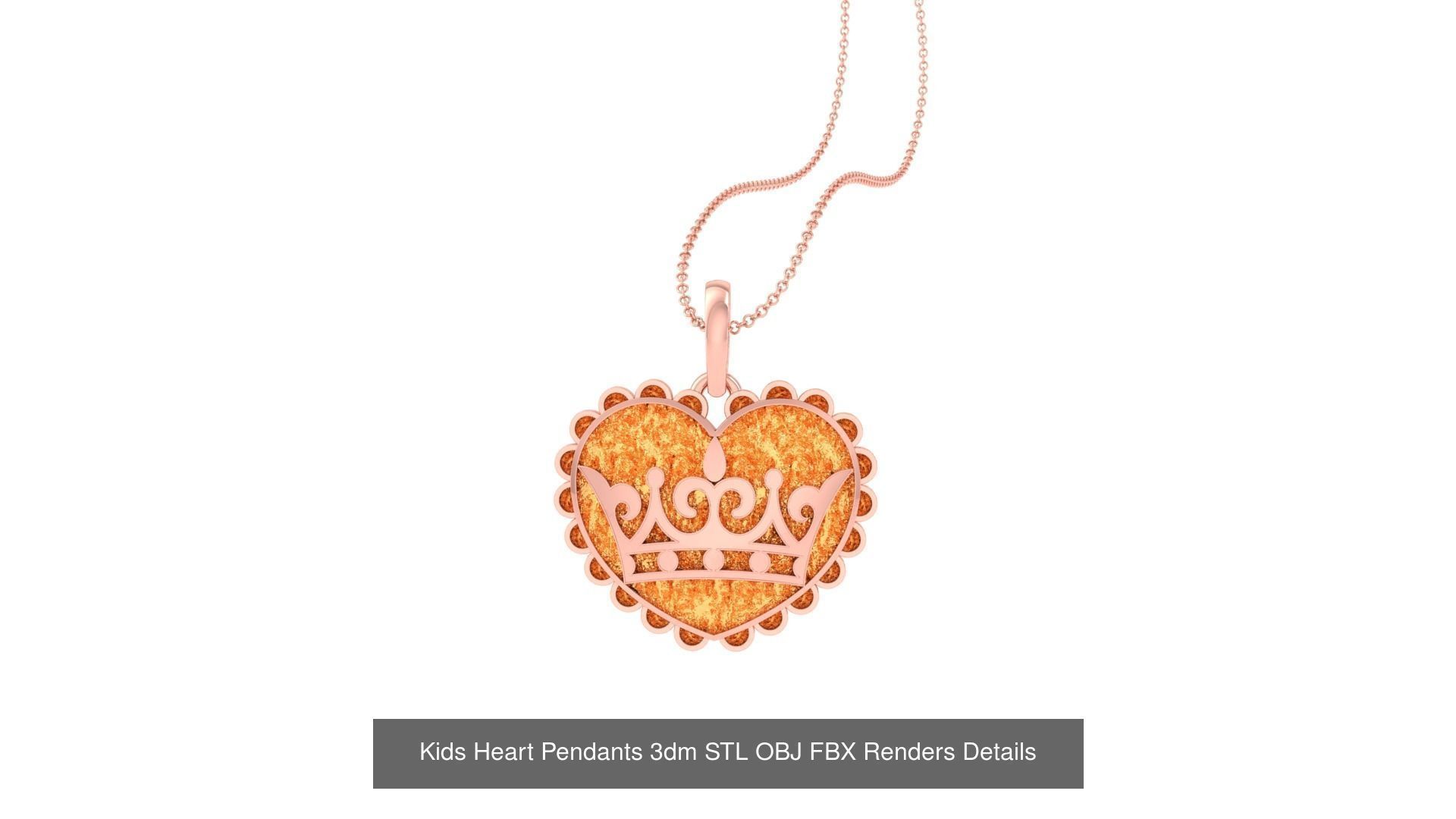 100 Kids Pendants 3dm STL OBJ FBX Renders Details Collection _53