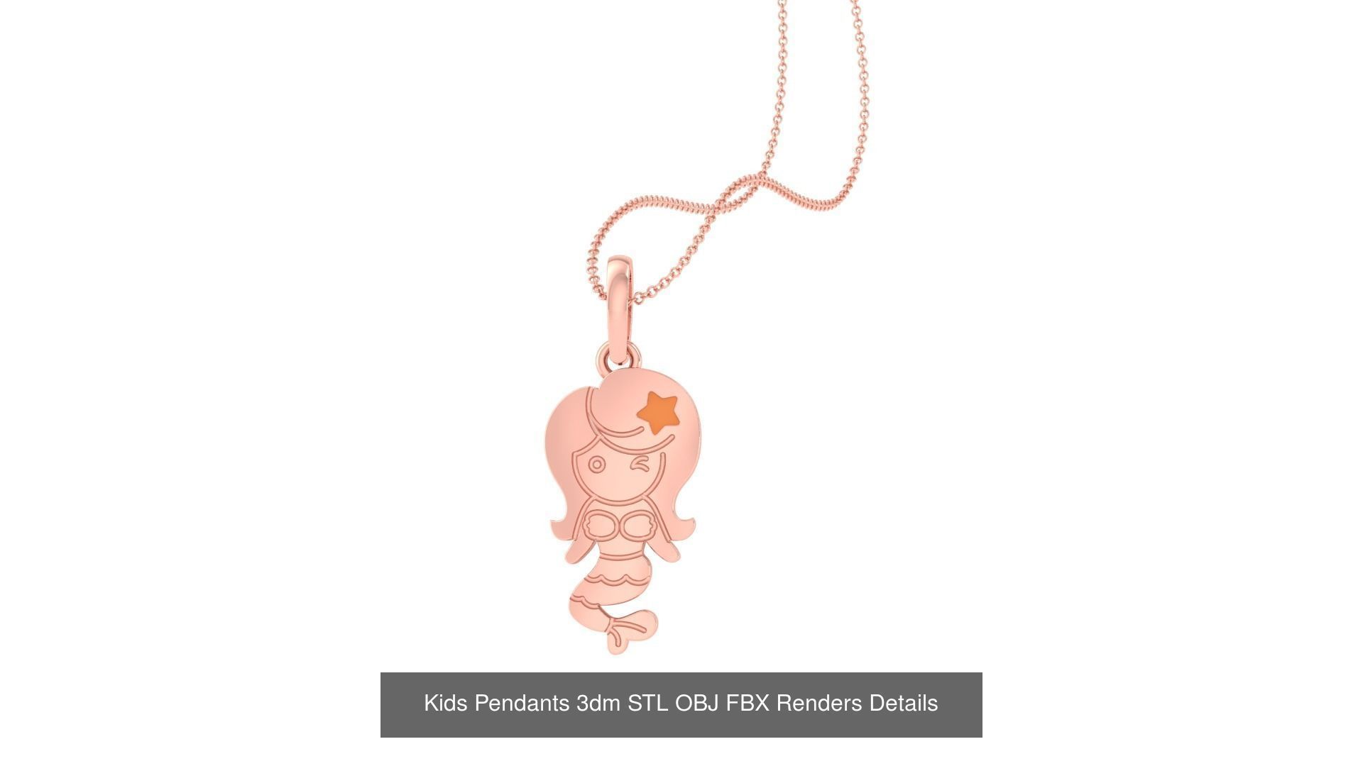 100 Kids Pendants 3dm STL OBJ FBX Renders Details Collection _43