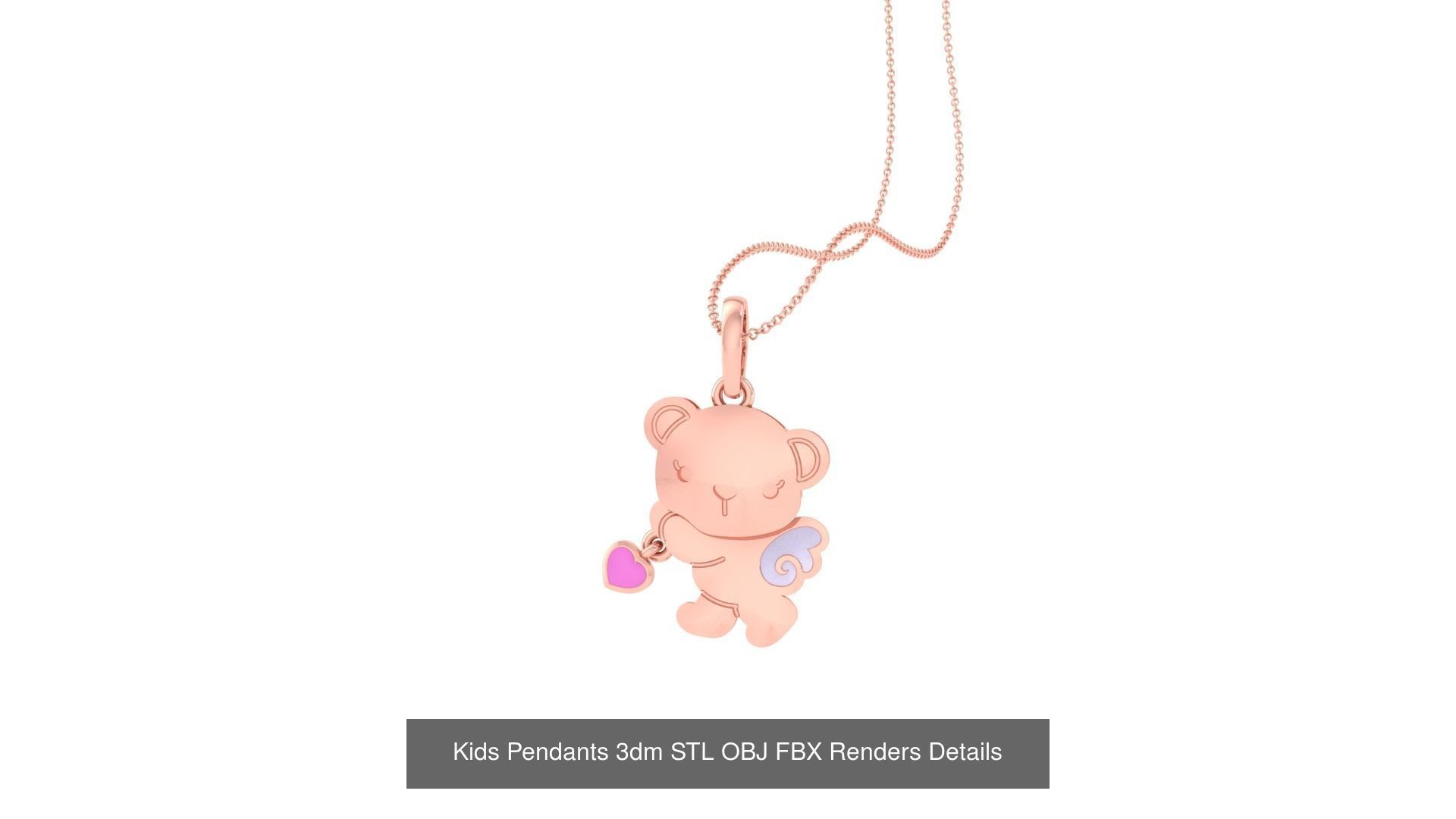 100 Kids Pendants 3dm STL OBJ FBX Renders Details Collection _100