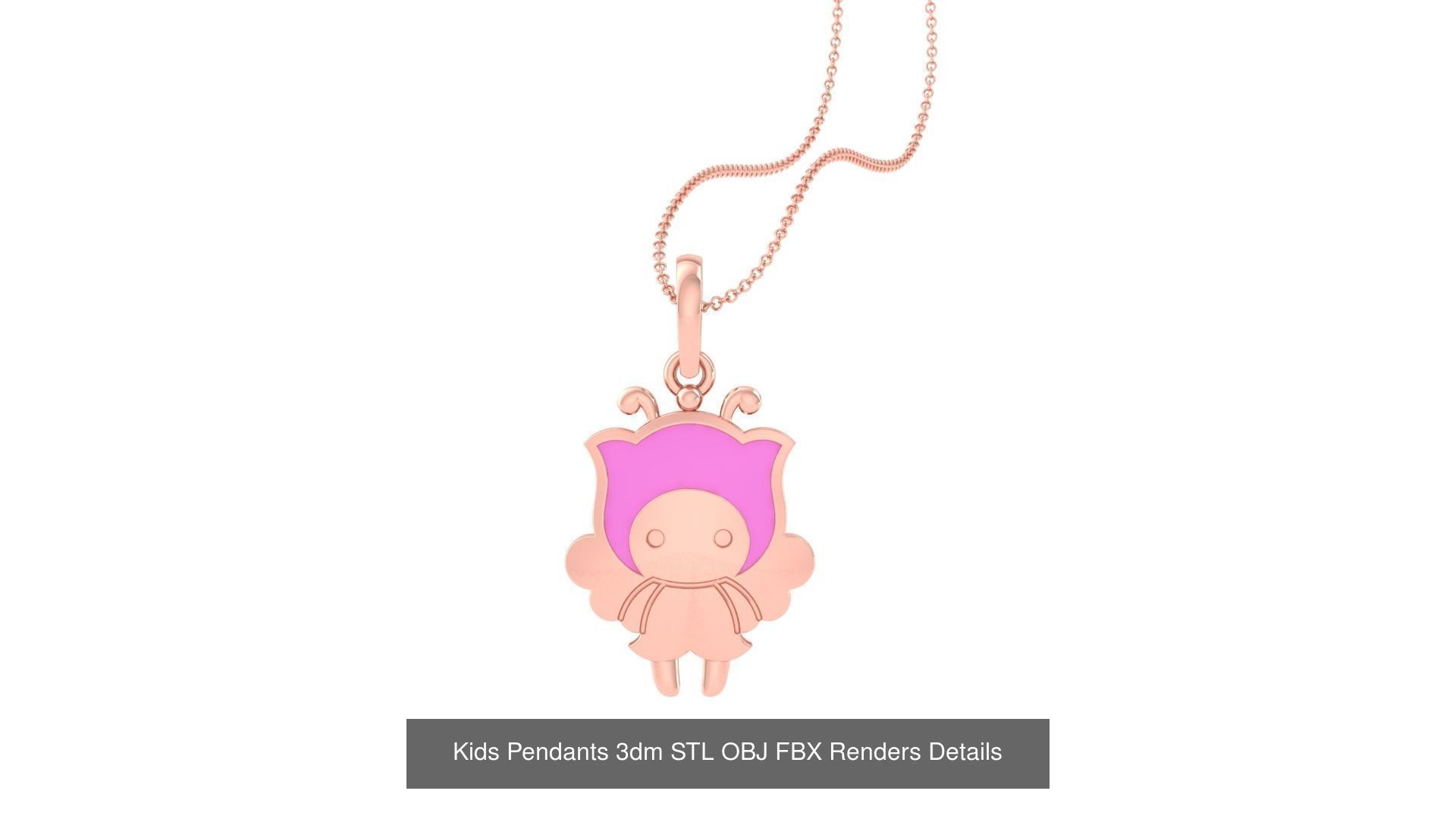 100 Kids Pendants 3dm STL OBJ FBX Renders Details Collection _44