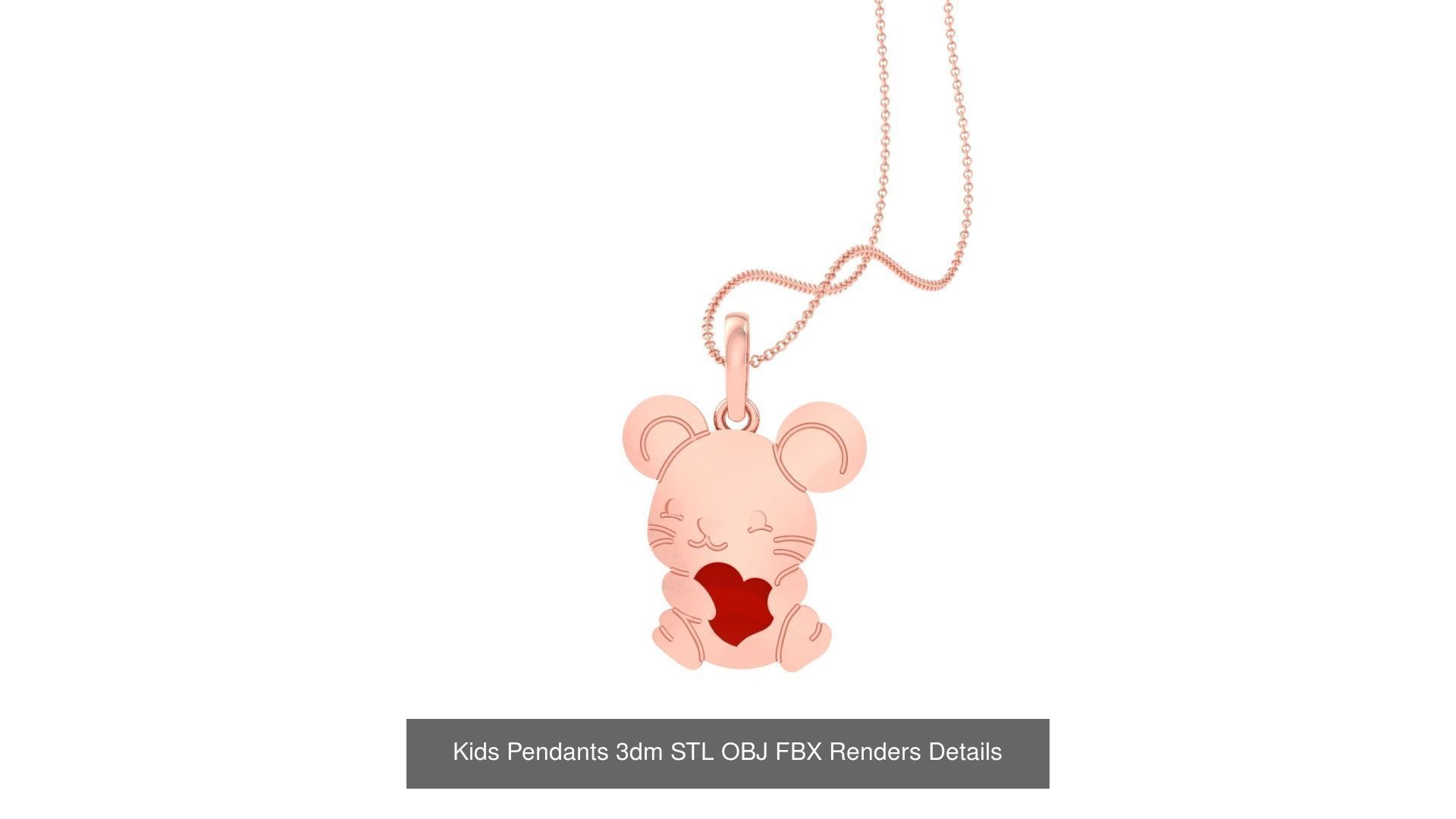 100 Kids Pendants 3dm STL OBJ FBX Renders Details Collection _112