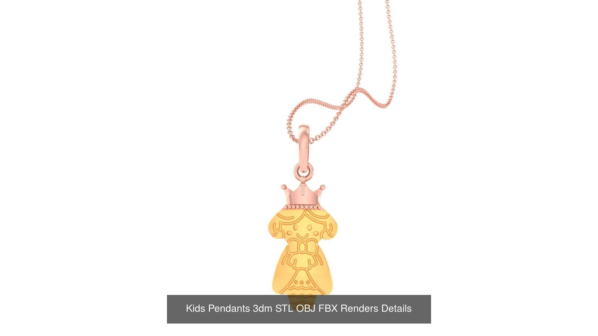 100 Kids Pendants 3dm STL OBJ FBX Renders Details Collection _76
