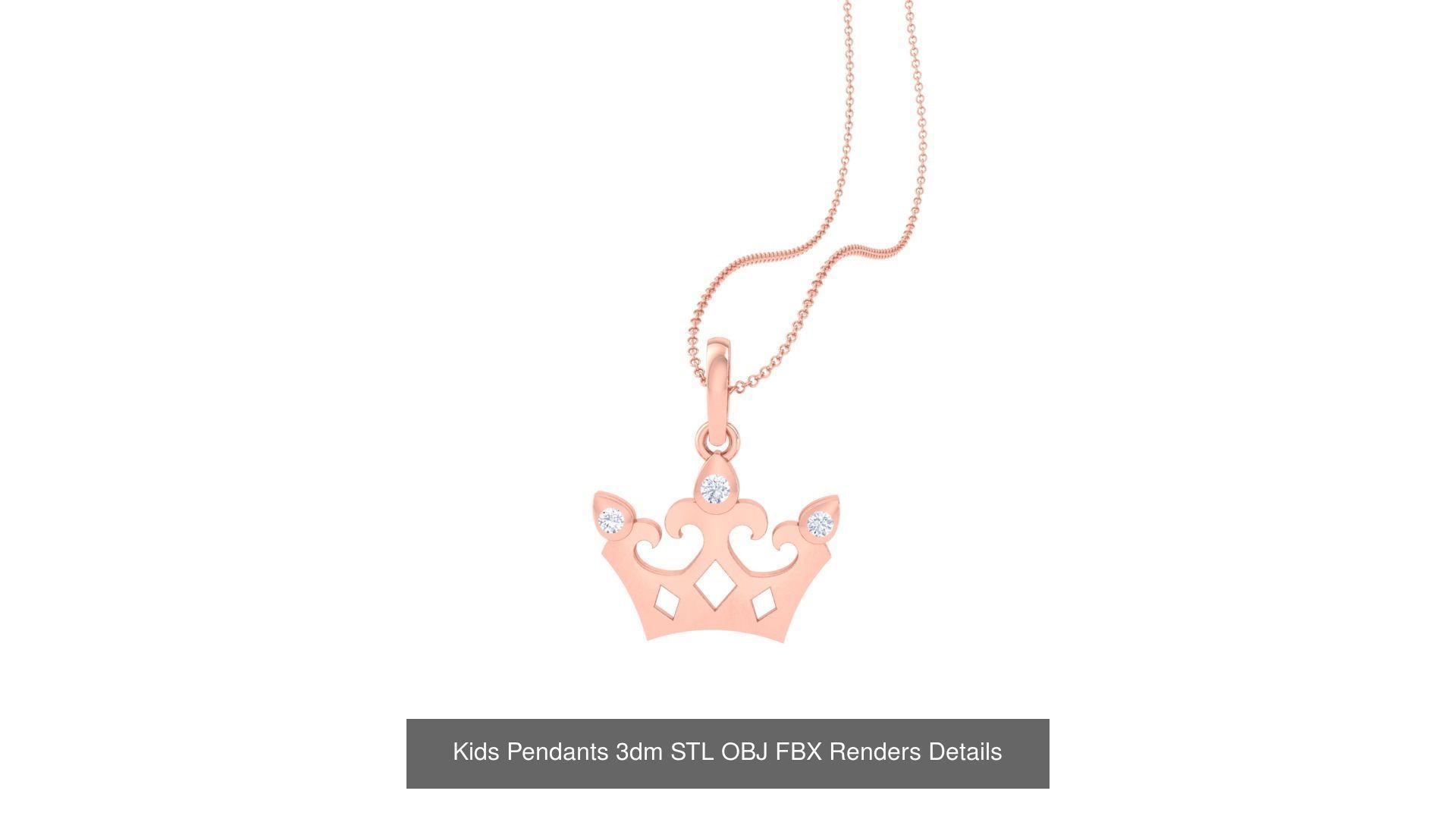100 Kids Pendants 3dm STL OBJ FBX Renders Details Collection _55
