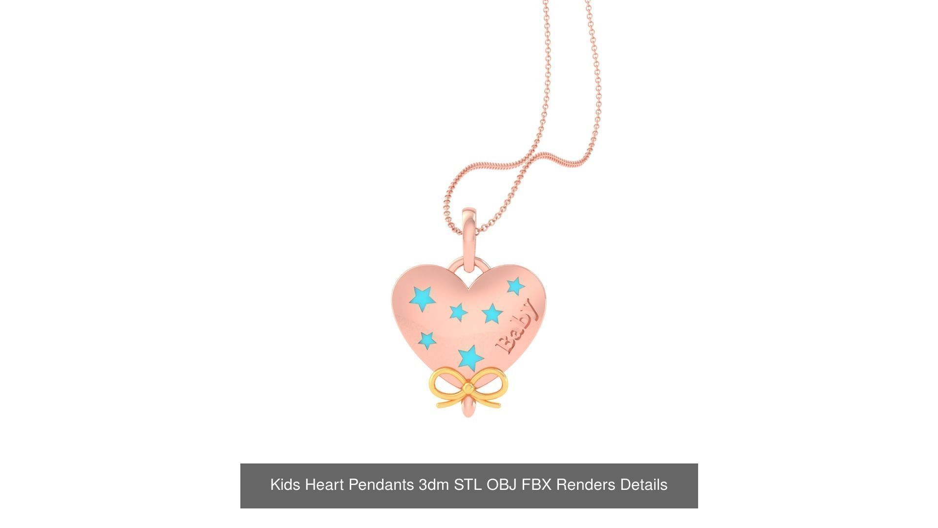 100 Kids Pendants 3dm STL OBJ FBX Renders Details Collection _70