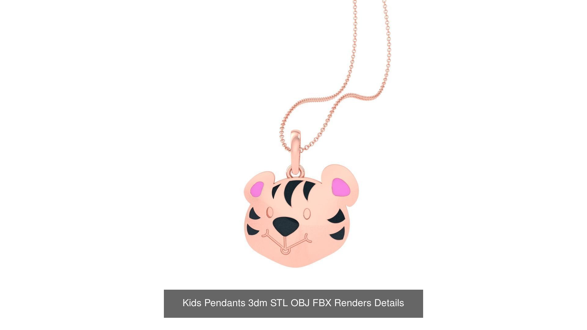 100 Kids Pendants 3dm STL OBJ FBX Renders Details Collection _106