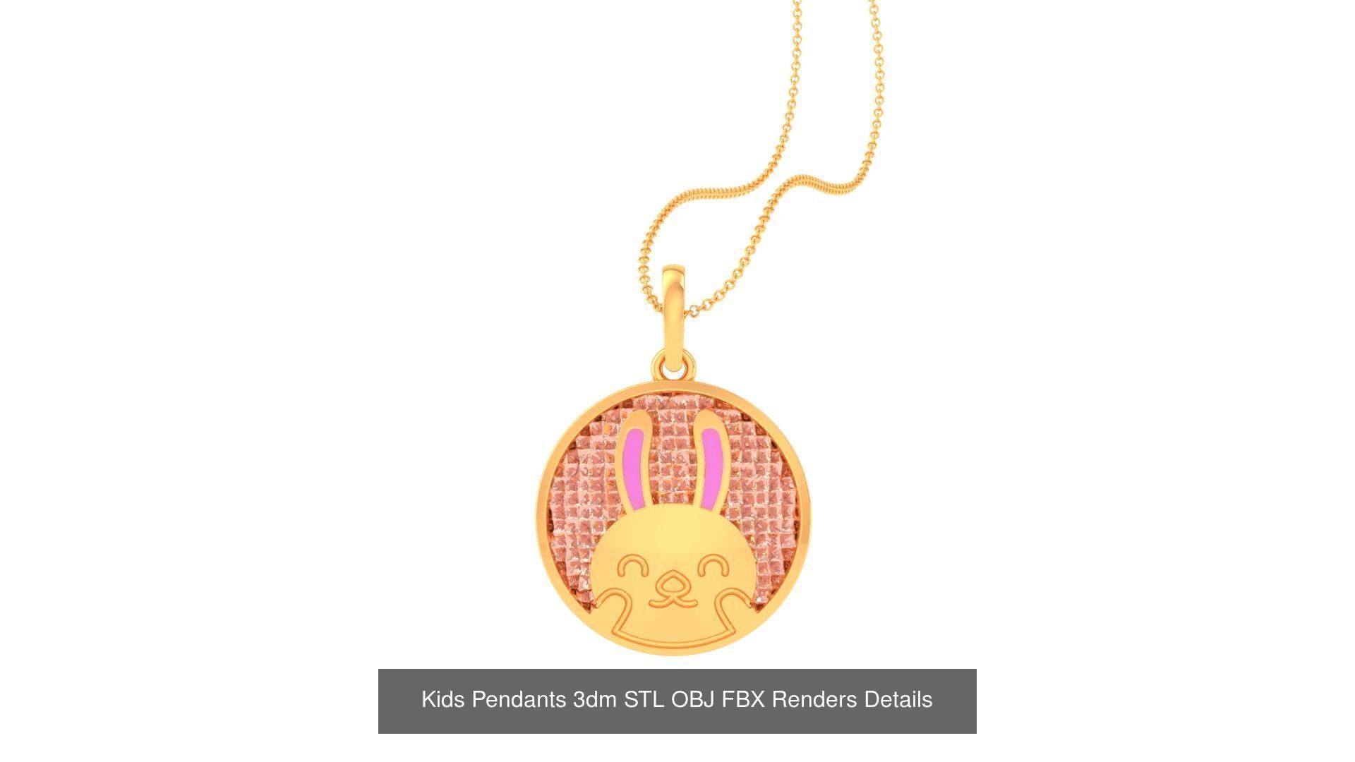 100 Kids Pendants 3dm STL OBJ FBX Renders Details Collection _61