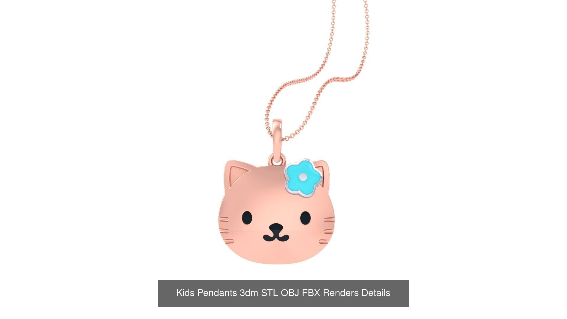 100 Kids Pendants 3dm STL OBJ FBX Renders Details Collection _37