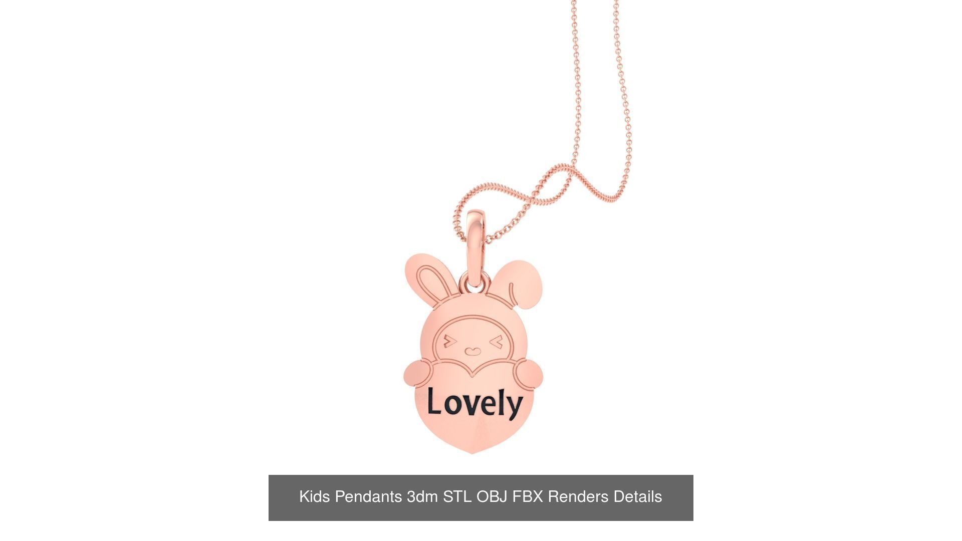 100 Kids Pendants 3dm STL OBJ FBX Renders Details Collection _104