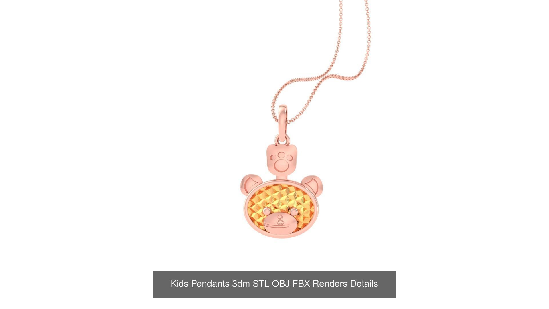 100 Kids Pendants 3dm STL OBJ FBX Renders Details Collection _72