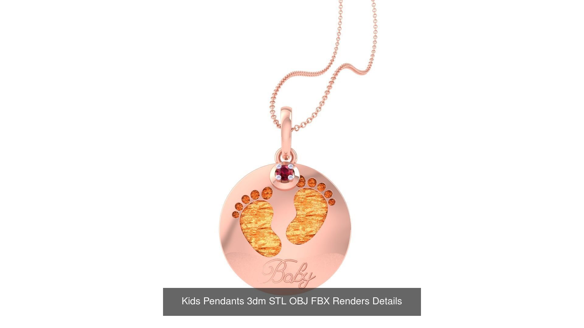100 Kids Pendants 3dm STL OBJ FBX Renders Details Collection _51