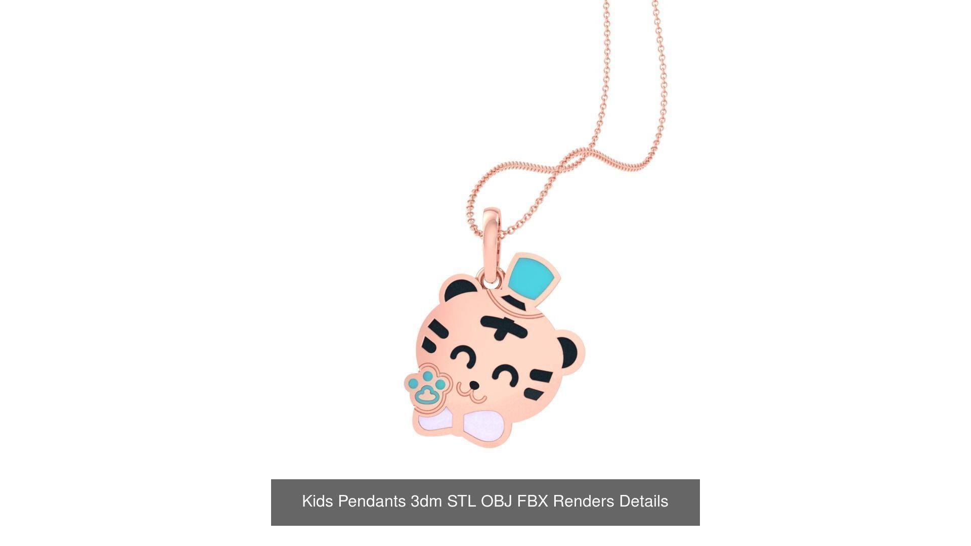 100 Kids Pendants 3dm STL OBJ FBX Renders Details Collection _110