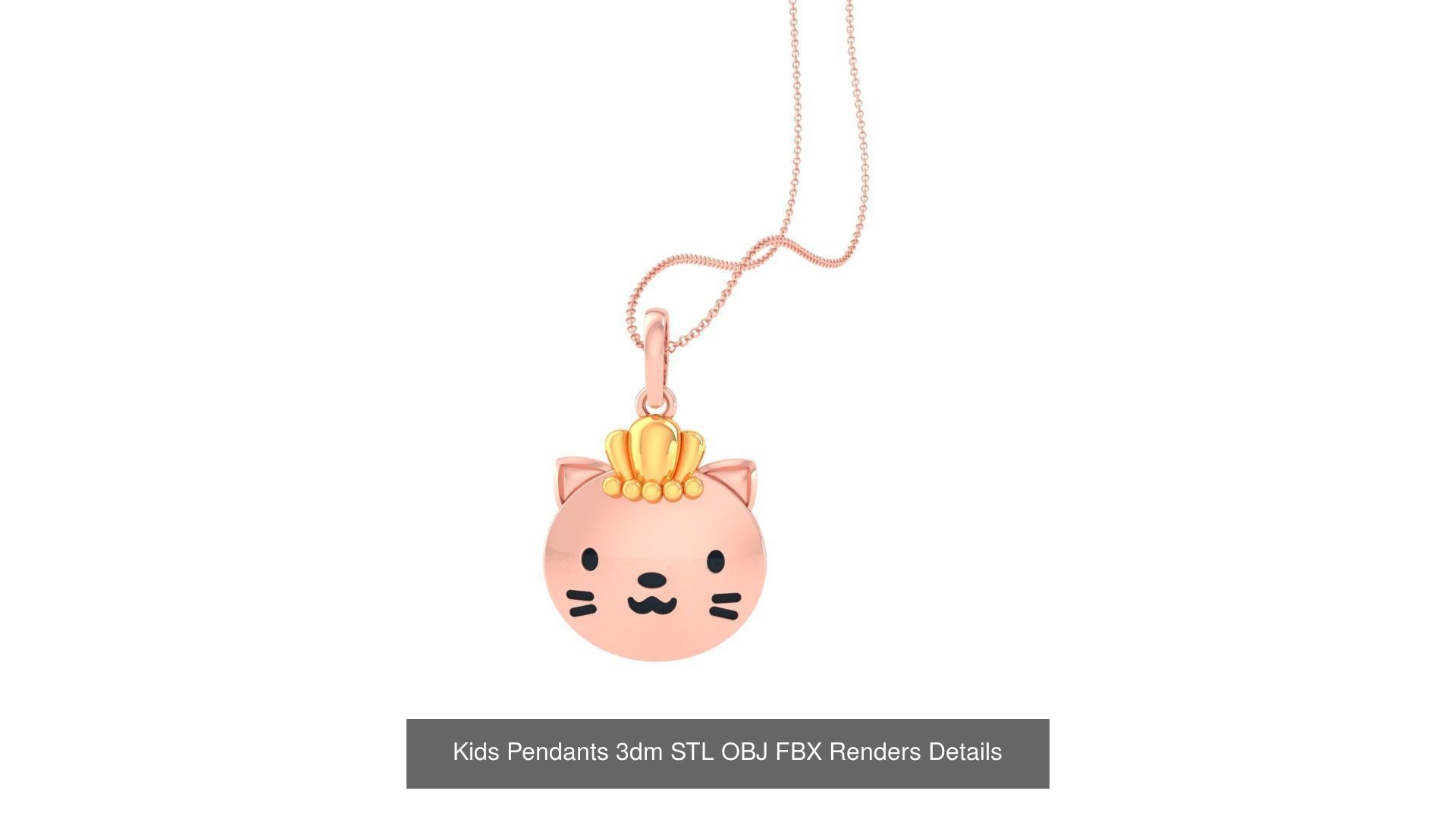 100 Kids Pendants 3dm STL OBJ FBX Renders Details Collection _91