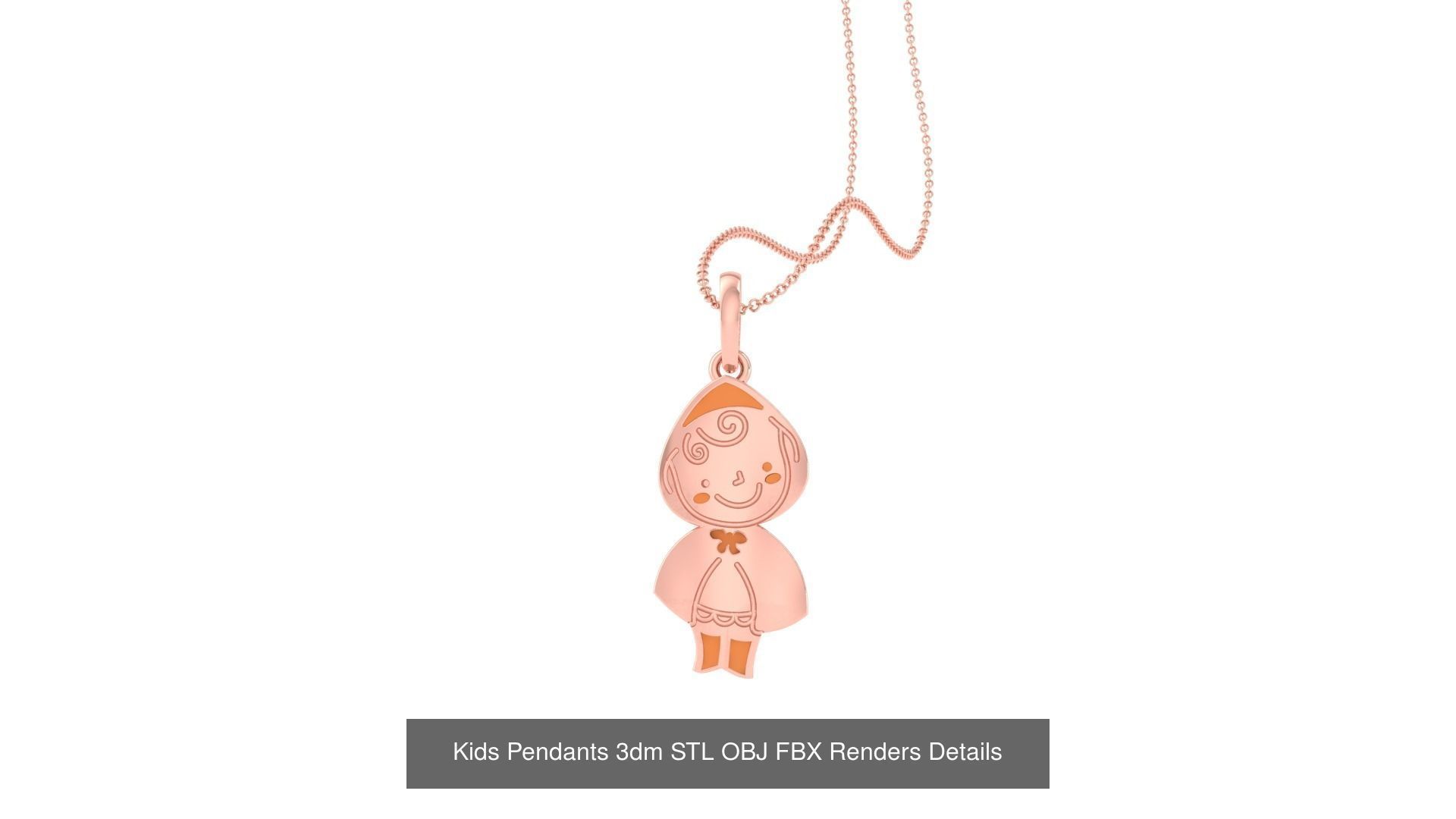 100 Kids Pendants 3dm STL OBJ FBX Renders Details Collection _47