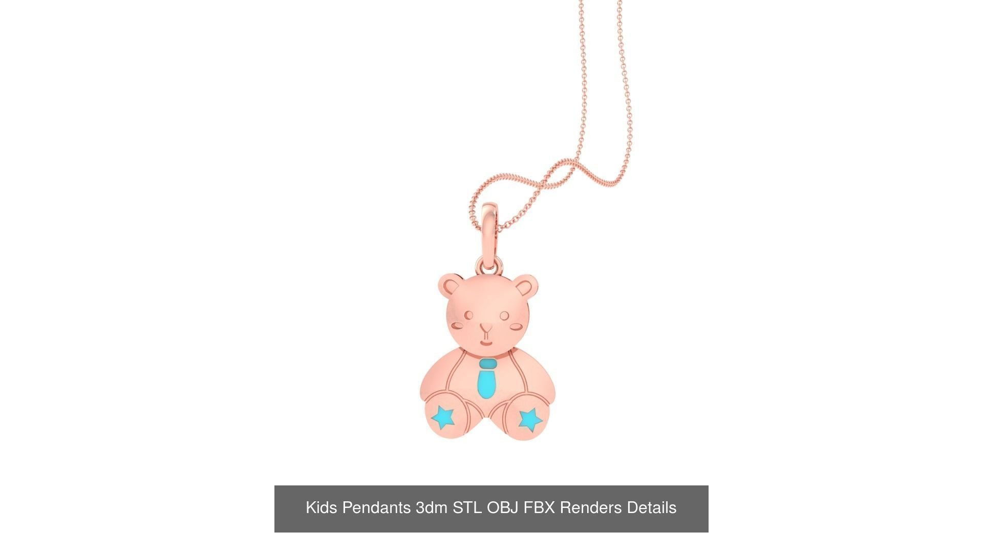 100 Kids Pendants 3dm STL OBJ FBX Renders Details Collection _86