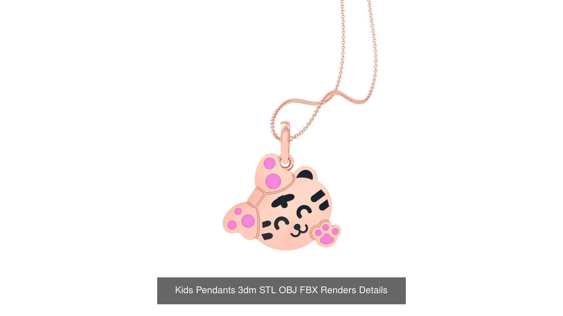 100 Kids Pendants 3dm STL OBJ FBX Renders Details Collection _109