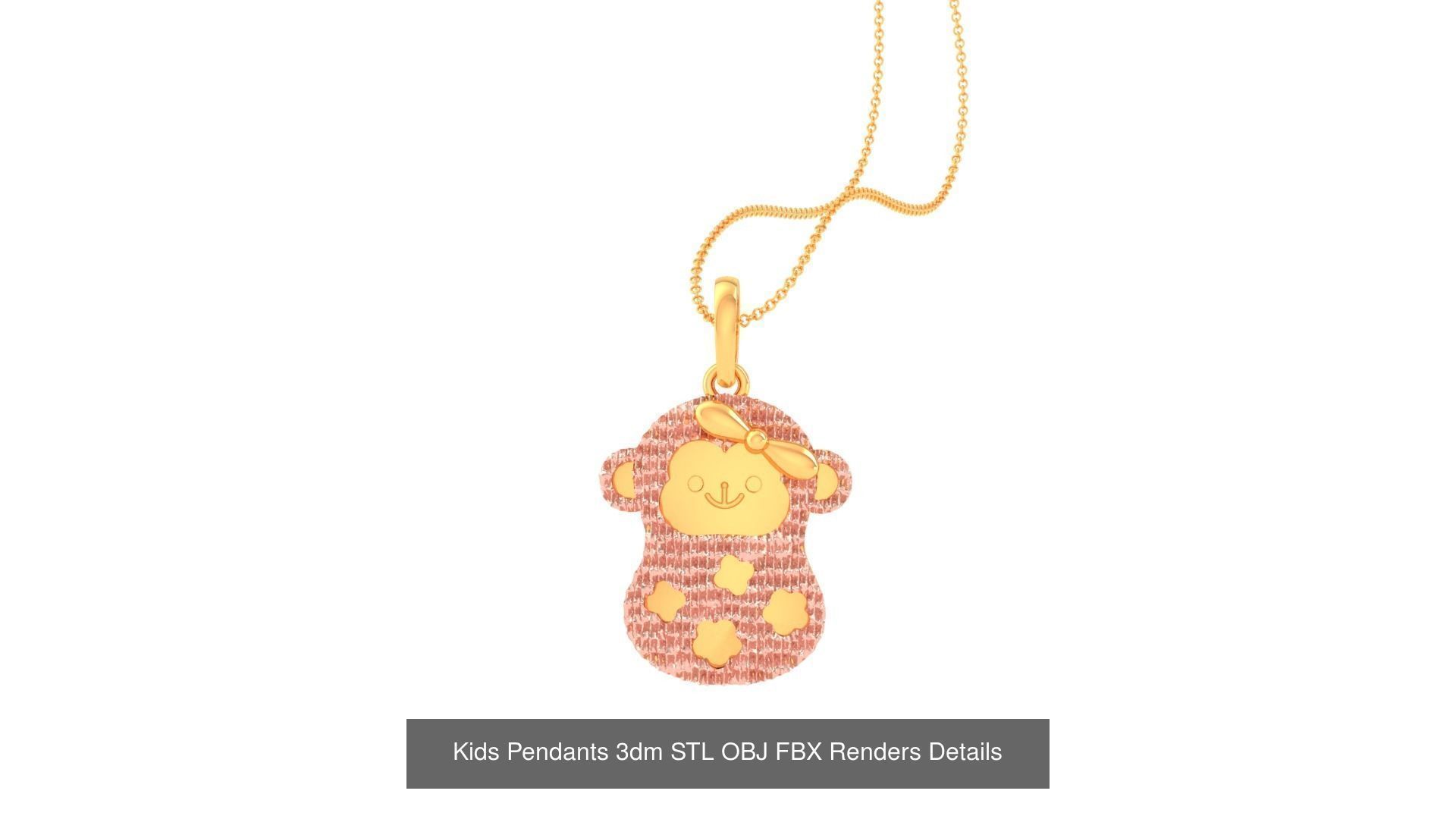 100 Kids Pendants 3dm STL OBJ FBX Renders Details Collection _82