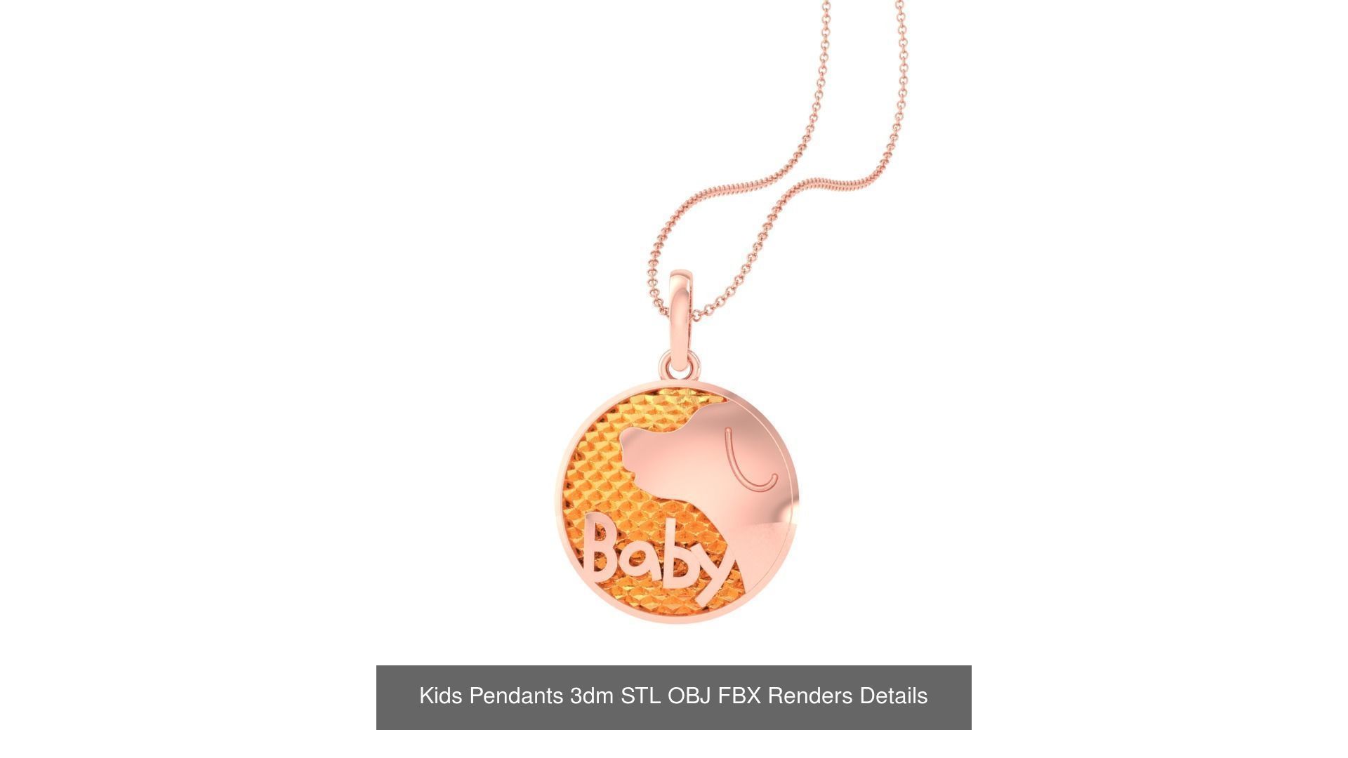 100 Kids Pendants 3dm STL OBJ FBX Renders Details Collection _74