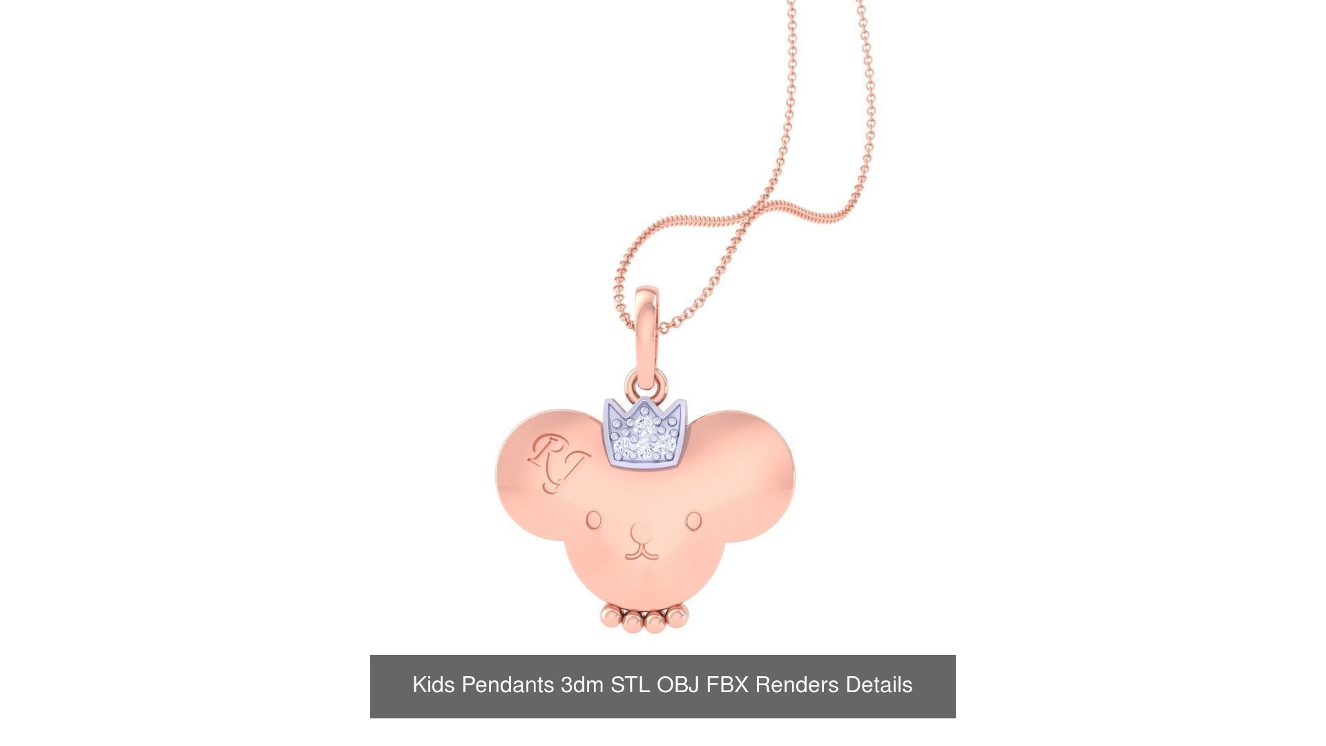 100 Kids Pendants 3dm STL OBJ FBX Renders Details Collection _111
