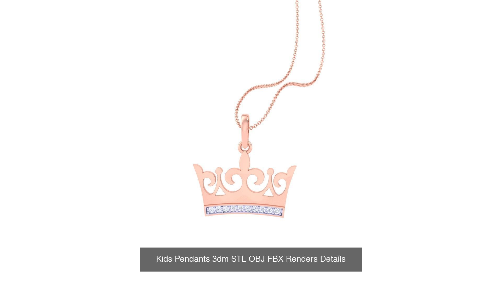 100 Kids Pendants 3dm STL OBJ FBX Renders Details Collection _54