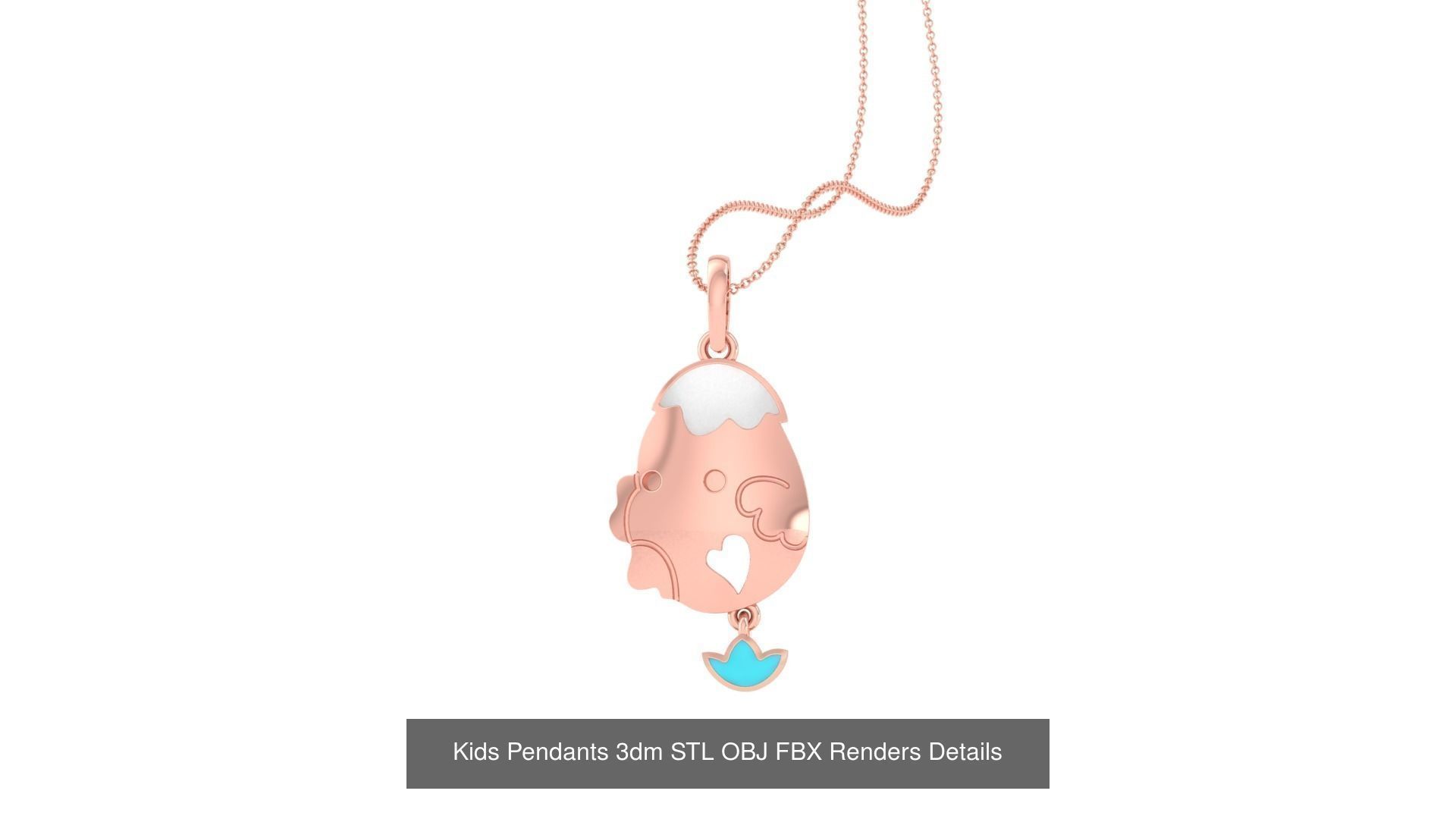 100 Kids Pendants 3dm STL OBJ FBX Renders Details Collection _29